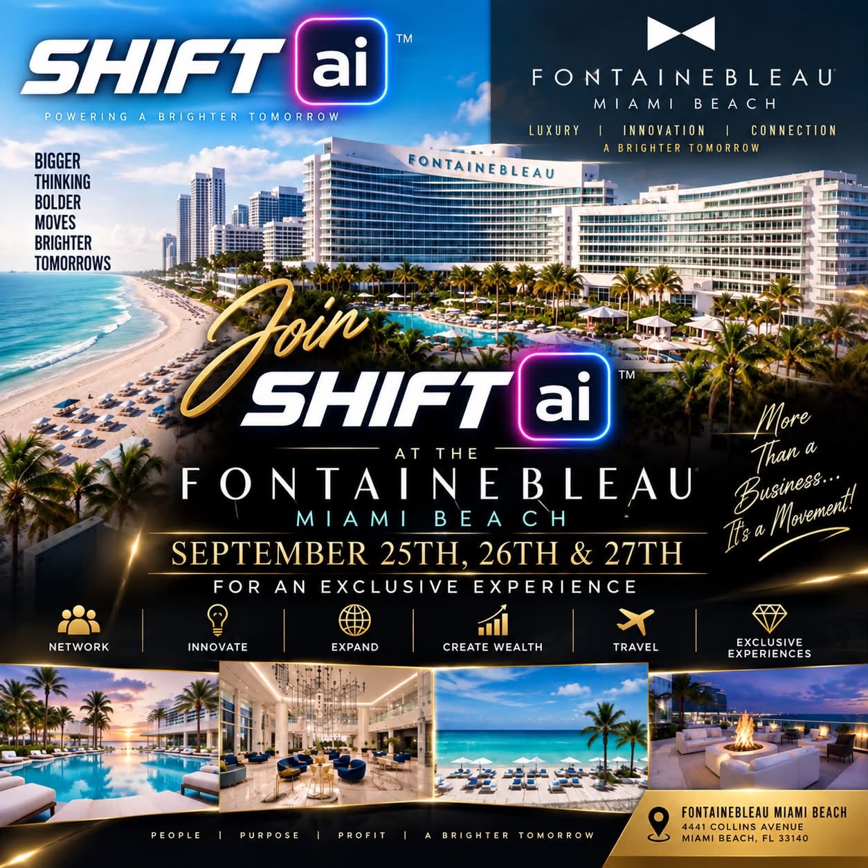 Join SHIFTAI at the Fontainebleau Miami Beach, September 25th, 26th and 27th